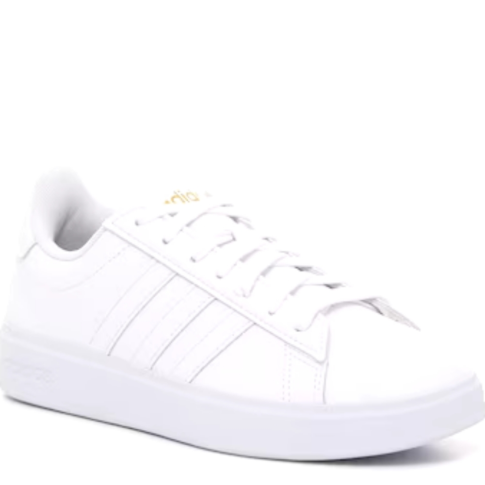 Adidas Grand Court 2.0 Sneaker SZ 9 WHT/Gold. Like new!